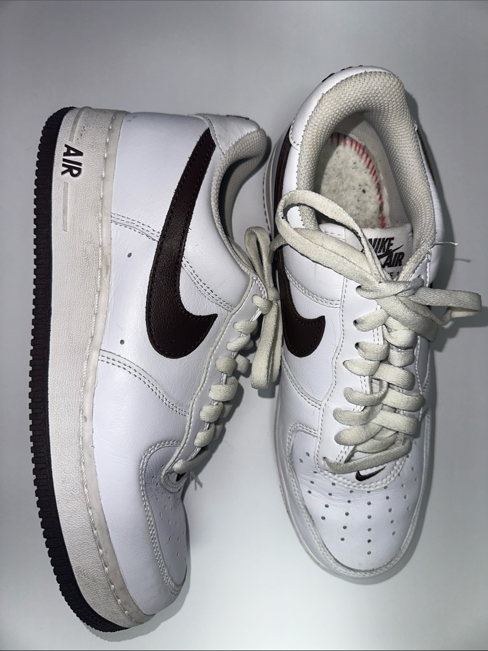 Nike Air Force 1 Anniversary Edition Low-Top Sneakers with Brown Swoosh